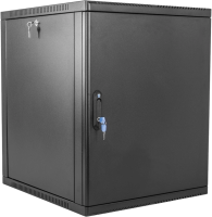 Шкаф коммутационный ЦМО (ШРН-12.650.1-9005) настенный 12U 600x658мм пер.дв.металл 200кг черный 600мм 180град.