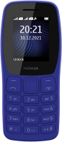 Мобильный телефон Nokia 105 Dual SIM TA-1416 синий моноблок 2Sim 1.77" 120x160 Series 30+ GSM900/1800 Protect MP3 FM microSD