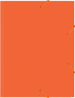 Папка на резинке Бюрократ Double Neon DNE510OR A4 пластик кор.30мм 0.5мм оранжевый