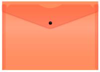 Конверт на кнопке Бюрократ Double Neon DNEPK803A4OR A4 гориз. пластик 0.15мм оранжевый