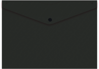 Конверт на кнопке Бюрократ DeLuxe DL801BLCK/1 A4 пластик 0.18мм черный