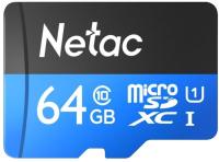 Флеш карта microSDXC 64Gb Class10 Netac NT02P500STN-064G-R P500 + adapter