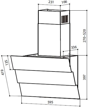 Вытяжка каминная Lex Rio GS 600 черный управление: сенсорное (1 мотор)