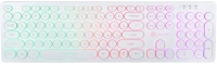Клавиатура Оклик 420MRL белый USB slim Multimedia LED