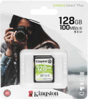 Флеш карта SDXC 128Gb Class10 Kingston SDS2/128GB Canvas Select Plus w/o adapter