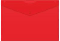 Конверт на кнопке Бюрократ -PK803ANRED A4 непрозрачный пластик 0.18мм красный