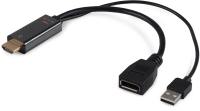 Переходник Buro HDMI (m)/DisplayPort (f) белый (BU-HDMI(M)-DP(F))