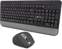 Клавиатура + мышь Оклик S290W клав:черный мышь:черный USB беспроводная Multimedia (351701)