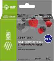 Картридж струйный Cactus CS-EPT0547 T0547 красный (16.2мл) для Epson Stylus Photo R800/R1800