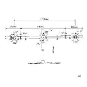 Кронштейн для мониторов Cactus CS-VM-MP330S-BK черный 15"-24" макс.8кг настольный наклон