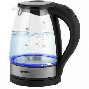 Чайник электрический Vitek VT-7008 1.7л. 2200Вт прозрачный корпус: стекло/пластик