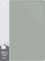 Папка с 80 прозр.вклад. Бюрократ -BPV80GREY A4 пластик 0.8мм торц.карм с бум. встав серый