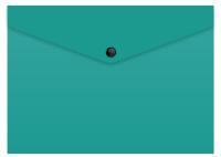 Конверт на кнопке Бюрократ -PK803TA5TURG A5 гориз. пластик 0.15мм бирюзовый