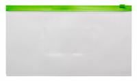 Папка на молнии ZIP Бюрократ -BPM6AGRN полипропилен 0.15мм карм.для визит. цвет молнии зеленый