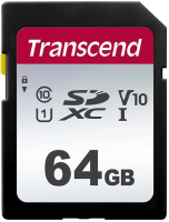 Флеш карта SDXC 64Gb Class10 Transcend TS64GSDC300S 300S w/o adapter