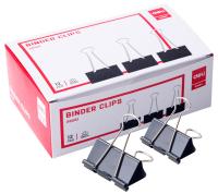 Зажимы Deli E38561 металл 51мм черный (упак.:12шт) картонная коробка