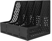 Лоток вертикальный Deli E9844 BLACK E9844 4отд. сборный для бумаг 325x257x275мм черный пластик