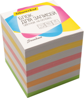 Блок для записей бумажный Silwerhof Стандарт 701045 90х90х90мм 80г/м2 ассорти 5цв.в упак. на склейке