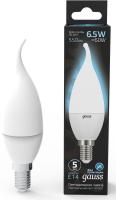 Лампа светодиодная Gauss 6.5Вт цок.:E14 свеча 220B 4100K св.свеч.бел.нейт. (упак.:1шт) (104101207)