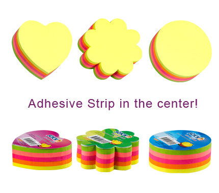 Блок самоклеящийся бумажный Stick`n 21357 67x67мм 250лист. 70г/м2 5цв.в упак. вырубной "цветок"