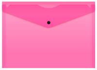 Конверт на кнопке Бюрократ Double Neon DNEPK803A4PINK A4 гориз. пластик 0.15мм розовый