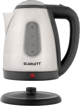 Чайник электрический Scarlett SC-EK21S88 1.8л. 2200Вт черный/серебристый (корпус: нержавеющая сталь)