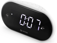 Радиобудильник Vitek VT-6602 черный LCD часы:цифровые AM/FM