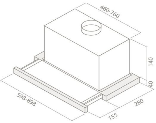 Вытяжка встраиваемая Elica Elite 14 Lux GRVT/A/60 черный/нержавеющая сталь управление: кнопочное (1 мотор)