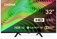 Телевизор LED Digma 32" DM-LED32SBB34 Smart Салют ТВ Frameless черный/HD/DVB-T/60Hz/DVB-T2/DVB-C/DVB