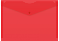 Конверт на кнопке Бюрократ -PK803TRED A4 пластик 0.15мм красный
