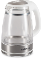 Чайник Hyundai HYK-G3506 1.7л. 2200Вт белый/серебристый (стекло)