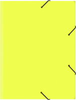 Папка на резинке Бюрократ Double Neon DNE510YELBL A4 пластик кор.30мм 0.5мм желтый/черный