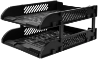 Лоток горизонтальный Deli E9212 BLACK E9212 сборный для бумаг 325x241x155мм черный пластик (упак.:2шт) пластиковый пакет