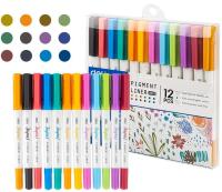 Набор ручек капилляр. Deli Inspira (EU302) d=0.5мм ассор. черн. игловидный пиш. наконечник линия 1.0мм 12цв.