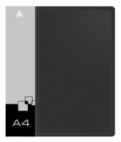 Папка на 4-х кольцах Бюрократ -0827/4RBLCK A4 пластик 0.7мм кор.27мм внутр. с вставкой черный