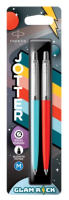 Набор ручек Parker Jotter Originals 70s Glam Rock (2162141) Azure Blue/Vermilion M син. черн. блистер ручка шариковая 2шт.
