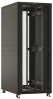 Шкаф серверный Hyperline TTBR-4282-DD-RAL9004 напольный 42U 800x1200мм пер.дв.перфор.2ств. 4 бок.пан. задн.дв.перфор.2-хст. 1000кг черный 1110мм 2055мм IP20 сталь