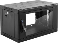 Шкаф коммутационный ЦМО (ШРН-9.350-9005) настенный 9U 600x350мм пер.дв.стекл 200кг черный 300мм 180град.
