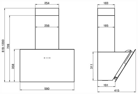 Вытяжка каминная Elikor Антрацит 60П-650-Е3Д черный управление: сенсорное (1 мотор)