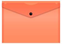 Конверт на кнопке Бюрократ Double Neon DNEPK804A5OR A5 гориз. пластик 0.15мм оранжевый