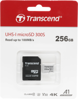 Флеш карта microSDXC 256Gb Class10 Transcend TS256GUSD300S-A + adapter