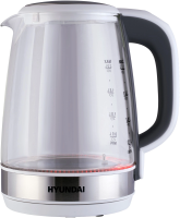 Чайник Hyundai HYK-G8880 2л. 2200Вт серый/серебристый (стекло)