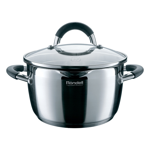 Кастрюля Rondell Flamme RDS-024 3.2л. d=20см (с крышкой) стальной