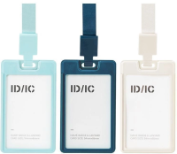 Бейдж Deli EF407 105х62мм вертик. зажим пластиковый ассорти шнур