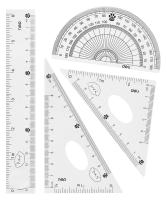 Набор линеек Deli MiYou EH657 пластик дл.15см ассорти компл.:лин.15см./треуг.2шт./трансп. пластиковый пакет с европодв.