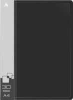 Папка с 30 прозр.вклад. Бюрократ -BPV30BLCK A4 пластик 0.65мм торц.карм с бум. встав черный