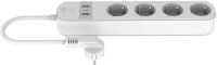 Сетевой фильтр Digma DiPlug Strip 55 белый (STRIP55-4S-3USB-20A-MON)
