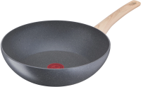 Сковорода ВОК (WOK) Tefal Natural Force G2661972 круглая 28см покрытие: Mineralia+ non-stick ручка несъемная (без крышки) серый (2100118262)