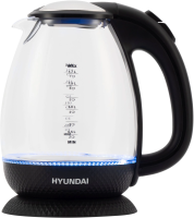 Чайник электрический Hyundai HYK-G3804 1.7л. 2200Вт черный (корпус: стекло)