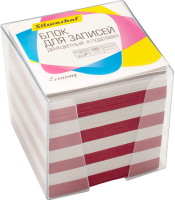 Блок для записей бумажный Silwerhof Эконом 701036 90х90х90мм 65г/м2 ассорти в подставке